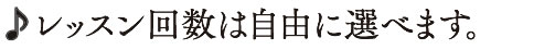 レッスン回数は自由に選べます。